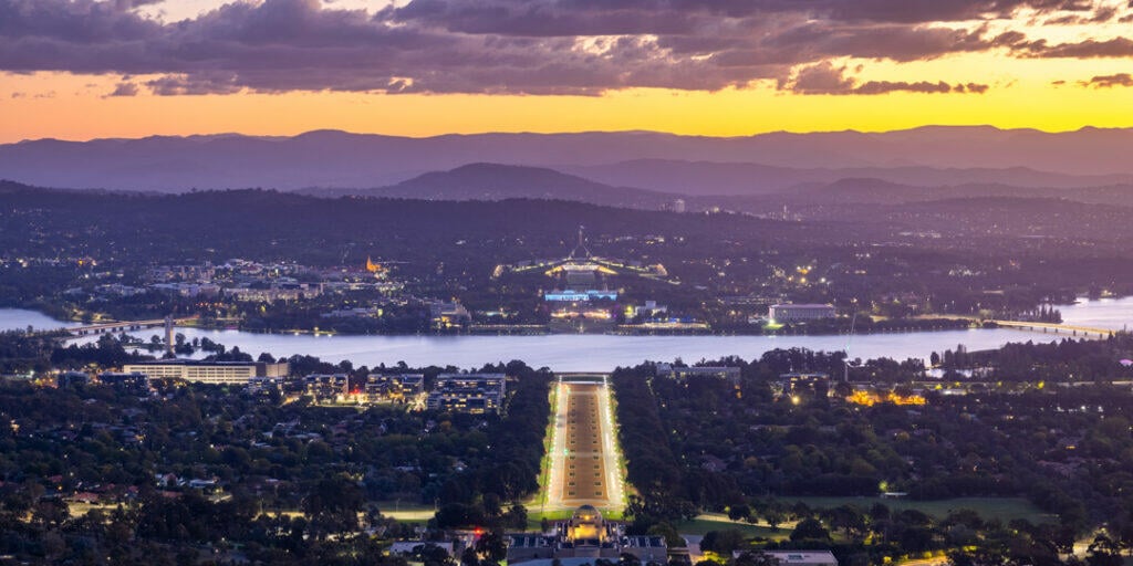 canberra australia viewed from mount ainslie
